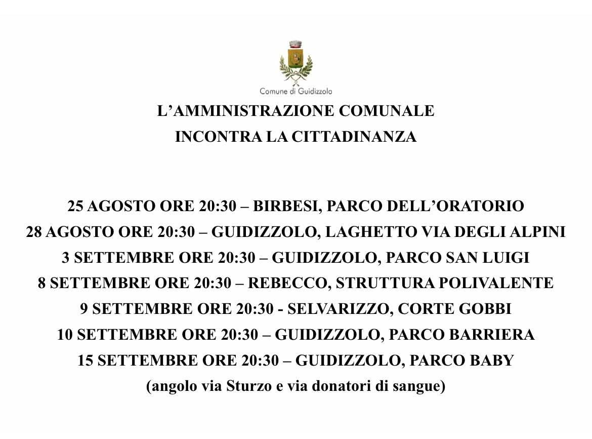 incontri con la cittadinanza